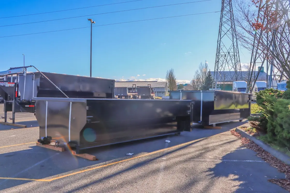 Roll-off dumpster ready for waste disposal at job site for Yard Waste Dumpster Rental in Ocoee